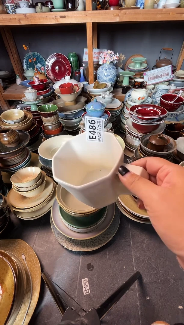 瓷片我****ₐe486白色多方咖啡杯