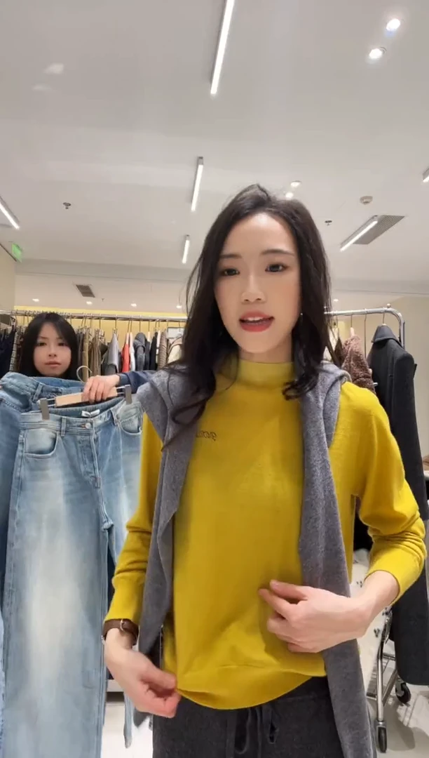 GUDDLABB 圆领山羊绒针织打底衫S M