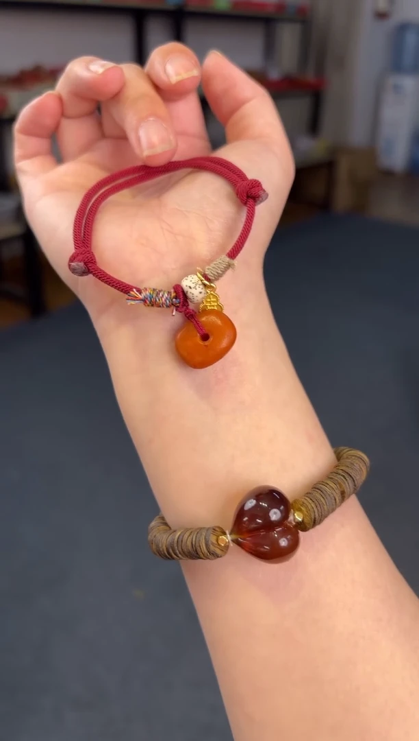 手链蜜蜡未镶嵌蜜蜡【大吉大利】手编绳