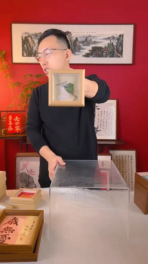 【闪购商品】国画青莲12*12摆台作品