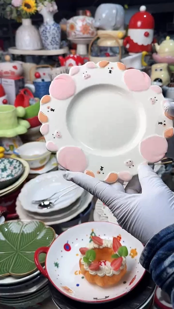 陶瓷桃子盘微瑕 凑满20元包邮