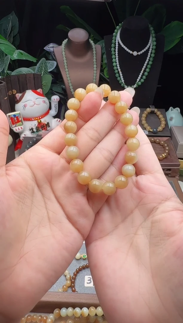 未镶嵌手串和田玉10m左右糖白手串