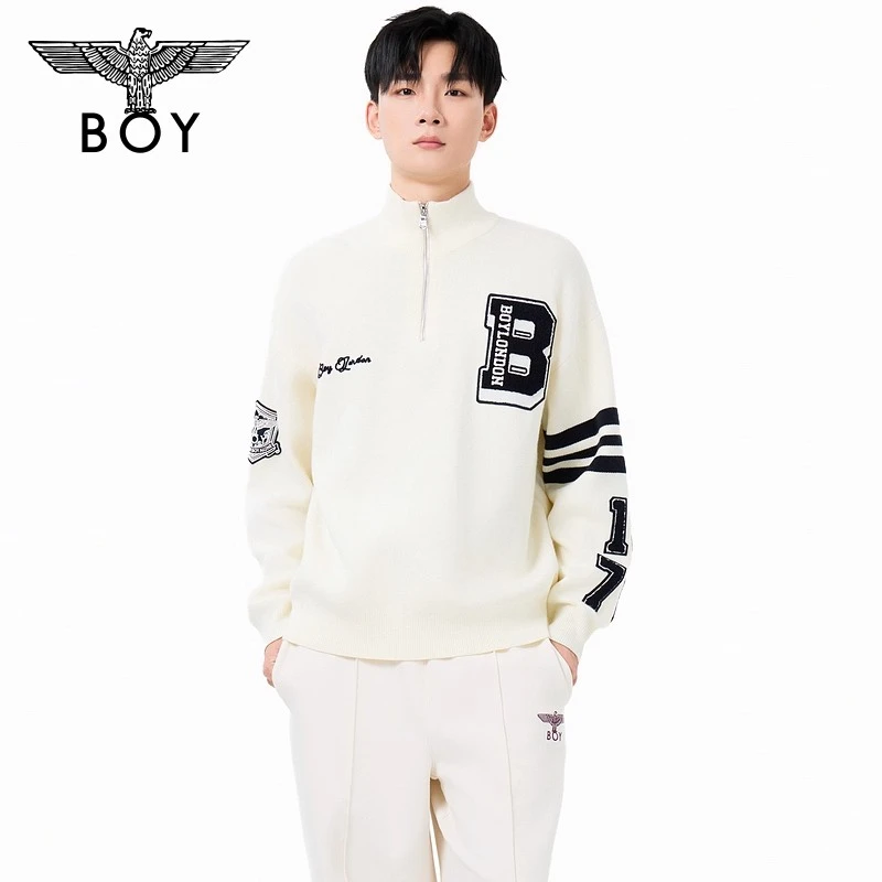 【格兰学院】BOYLONDON25新款秋季学院风男女同款针织毛衫N60033