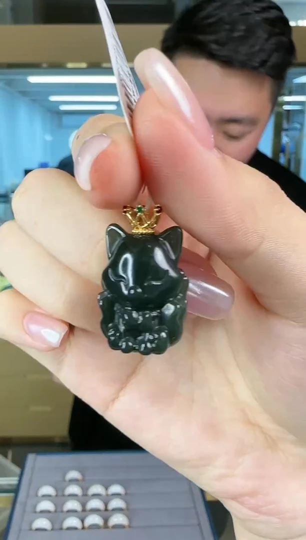 【闪购商品】和田玉吊坠18K金镶嵌0115-123