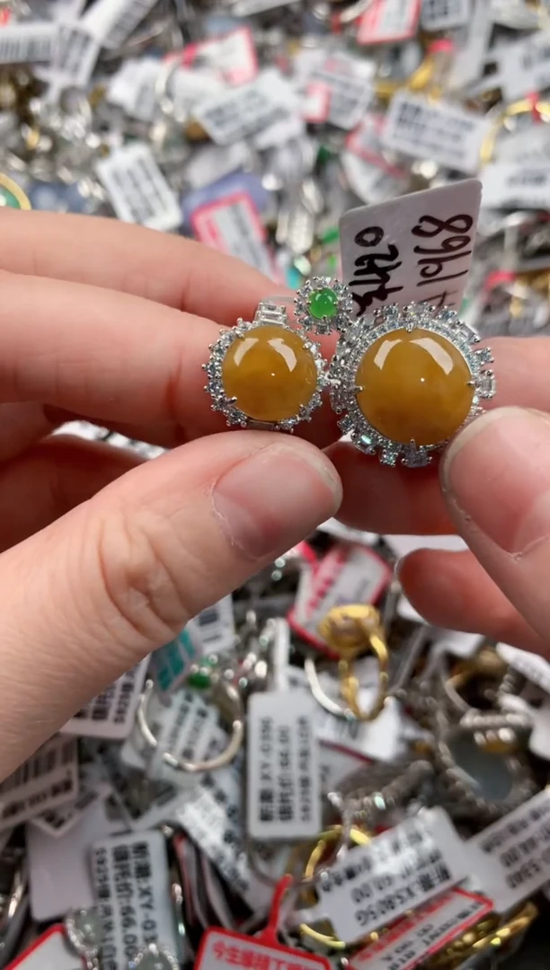 银S925镶嵌戒指翡翠555    8