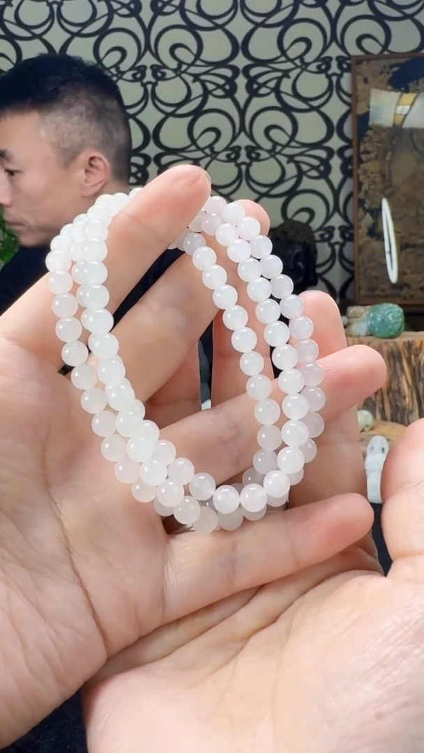 未镶嵌和田玉挂件白玉108颗卡6