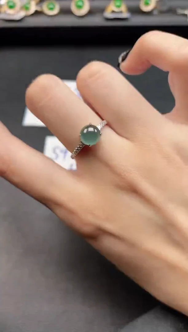 银S925镶嵌戒指翡翠51511