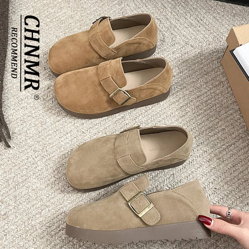 厚底勃肯鞋女春秋新款爆款一脚蹬懒人软底复古单鞋全包博肯女鞋子