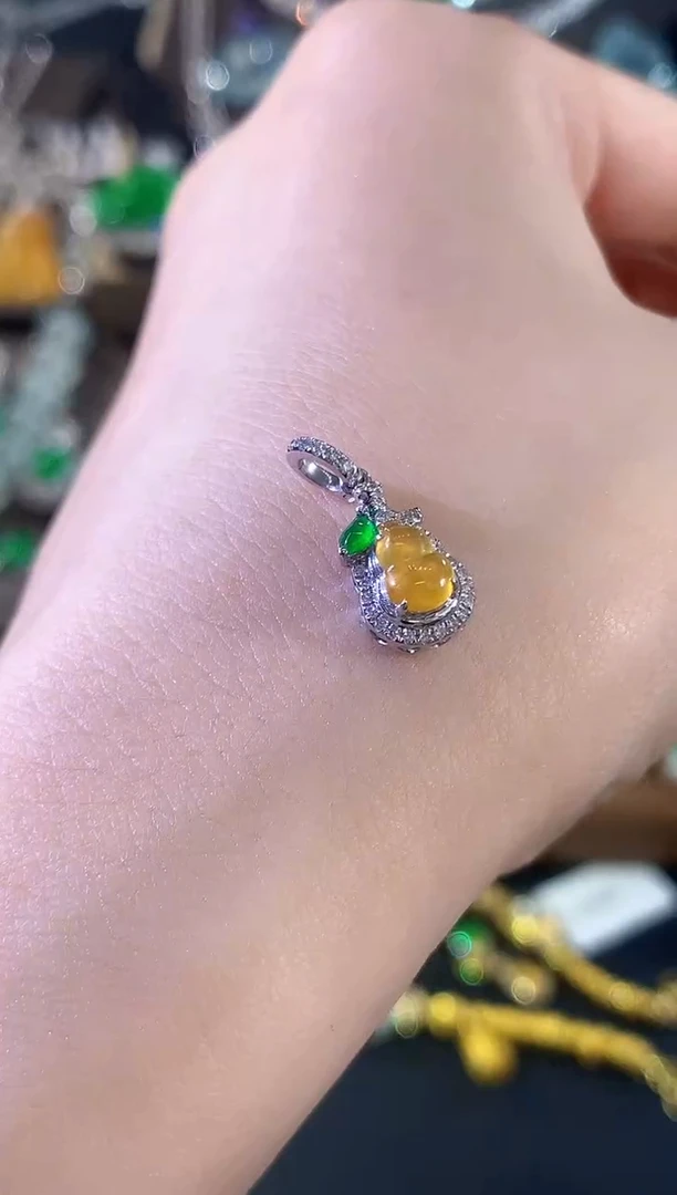 吊坠(不含链)18K金镶嵌翡翠C167 多样性 一件发货 定制