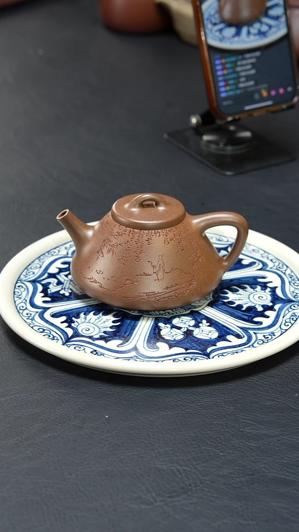 茶壶紫砂善用其心松华青段退火烧子冶石瓢壶