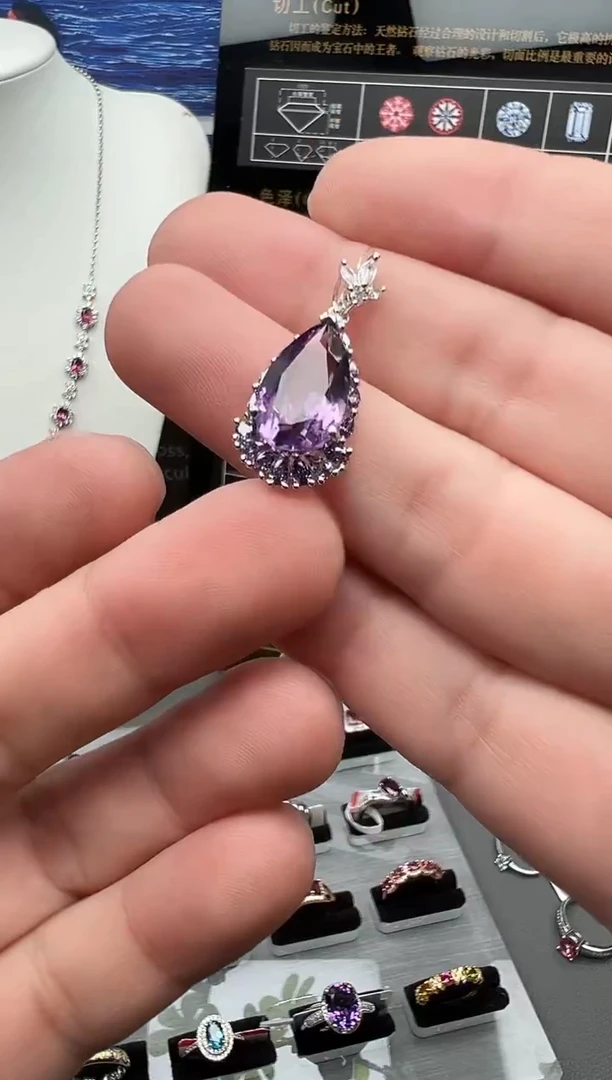 吊坠(不含链)银S925镶嵌水晶33