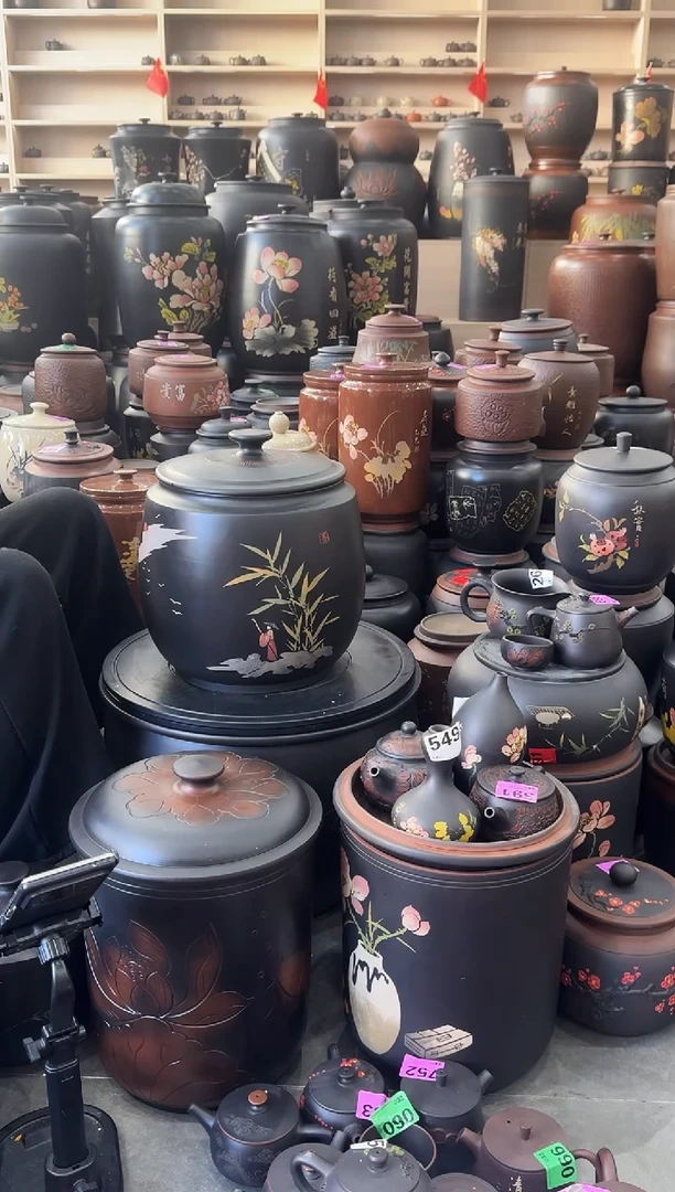 罐瑕疵茶缸高33cm彩填   592