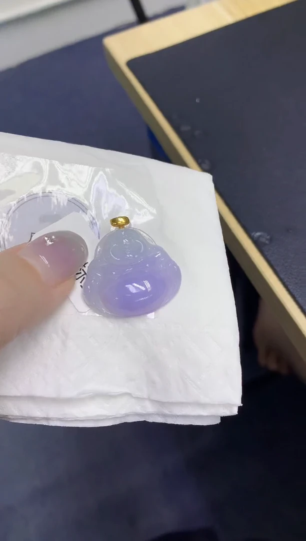 颈饰18K金镶嵌翡翠天然缅甸翡翠A货百元以上9元证书费自理