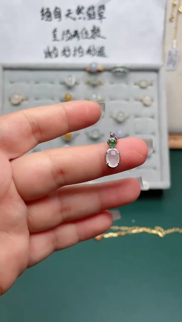 翡翠戒指银S925镶嵌.