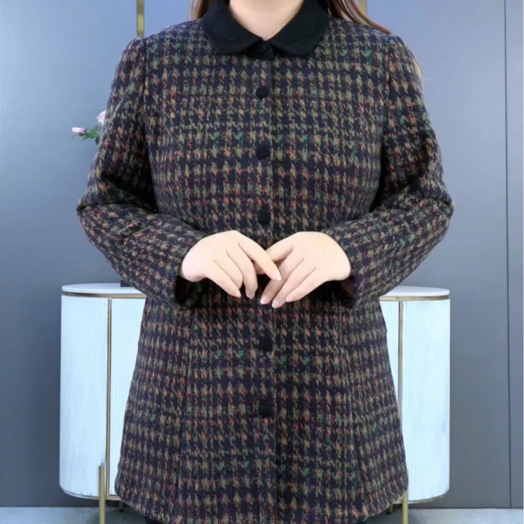 妈妈装冬格小衫外套ZB5617预