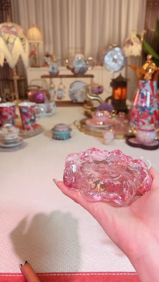 【闪购商品】瓷莲花壶承 粉色