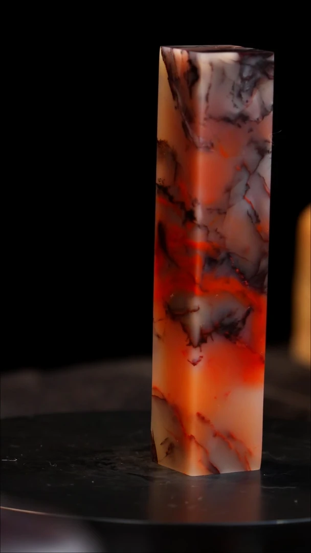 昌化石紫砂红花冻