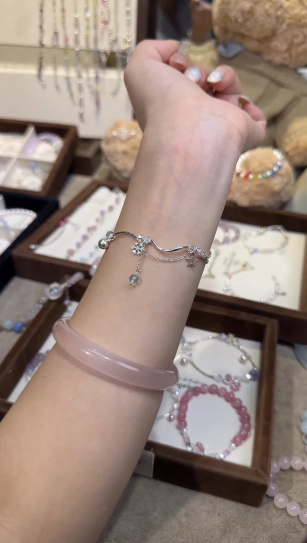 银S925镶嵌手链水晶雪花精灵