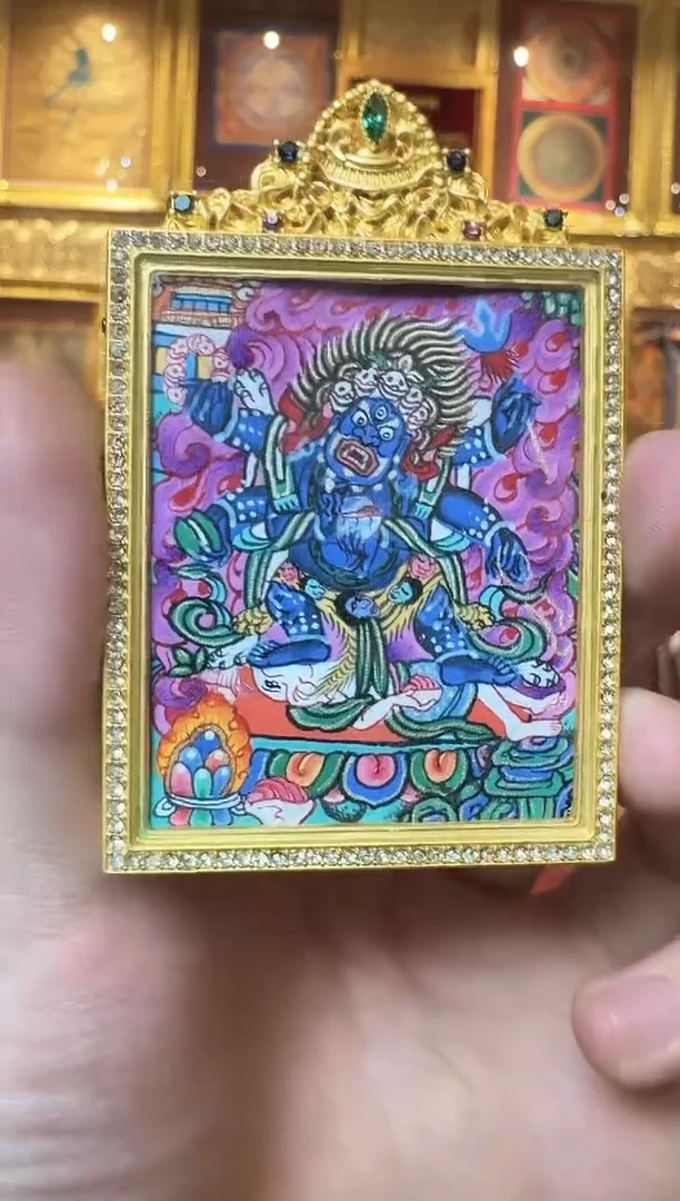 吊坠紫唐大黑--热贡纯手绘