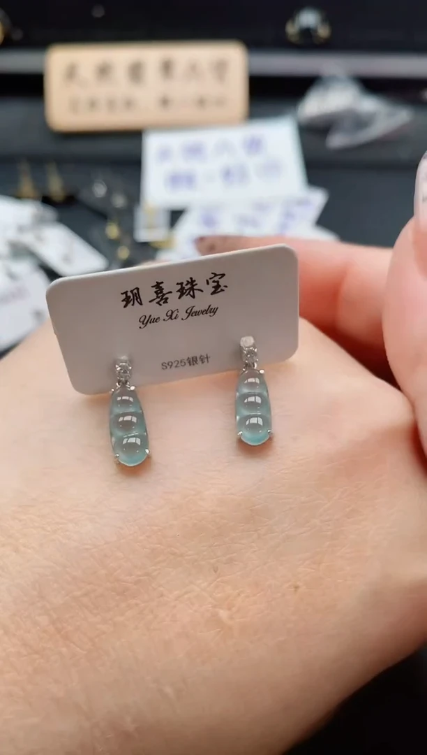 银S925镶嵌戒指翡翠1