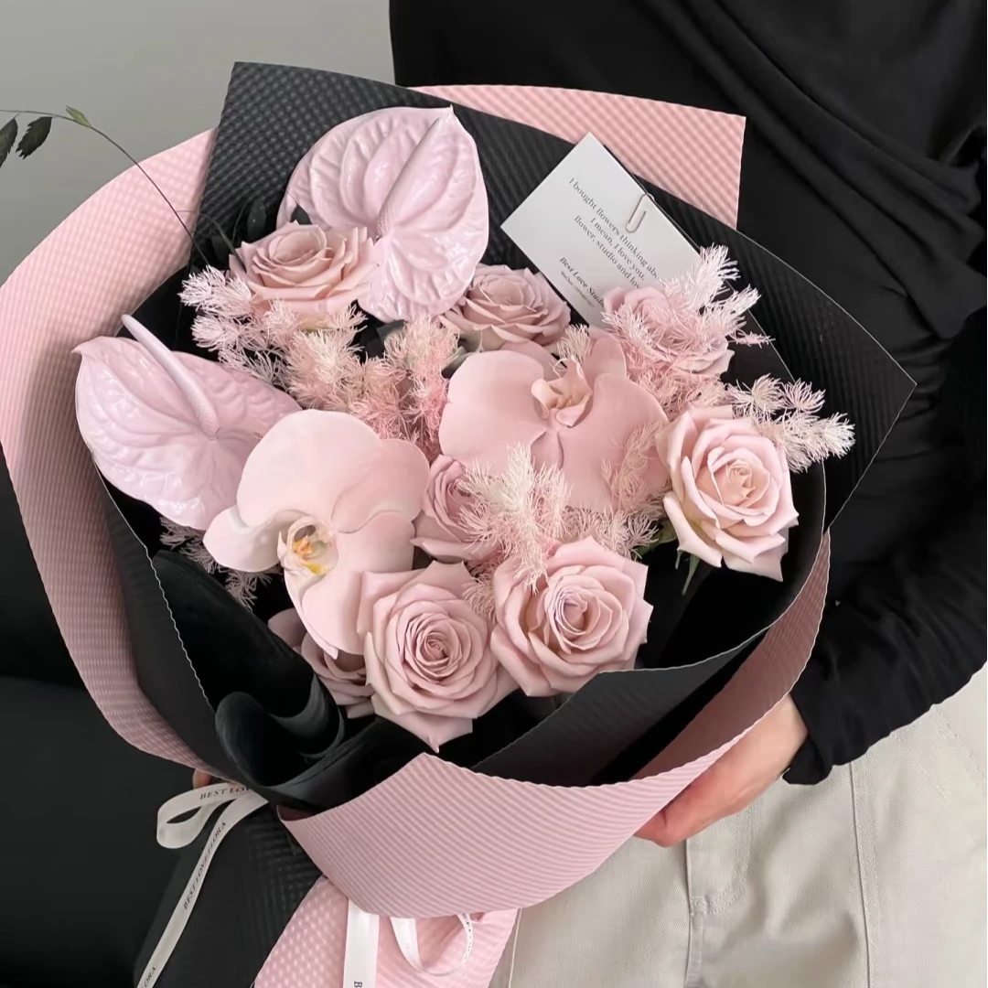 【1帮1】立体波点纸 银杏压纹纸花束包装纸1包10张花店包花纸