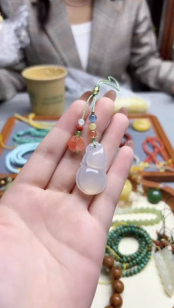 未镶嵌配饰玛瑙/玉髓玛瑙葫芦配饰挂件ZD