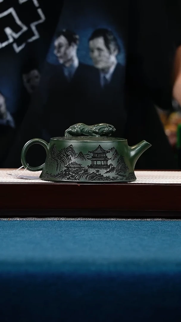 茶壶紫砂绿泥卧虎藏龙