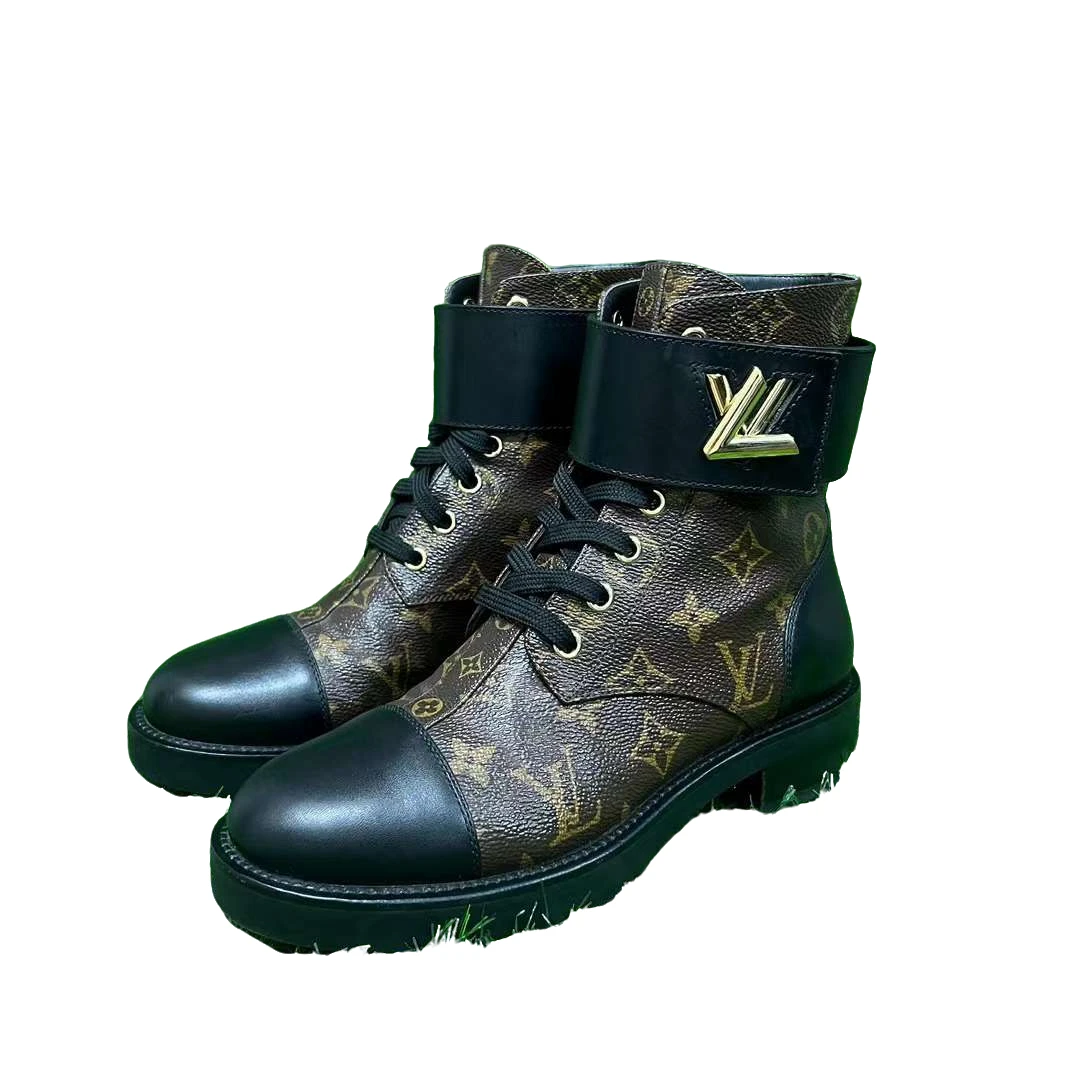 95新 LouisVuitton/路易威登  LV 老花满印马丁靴 36码