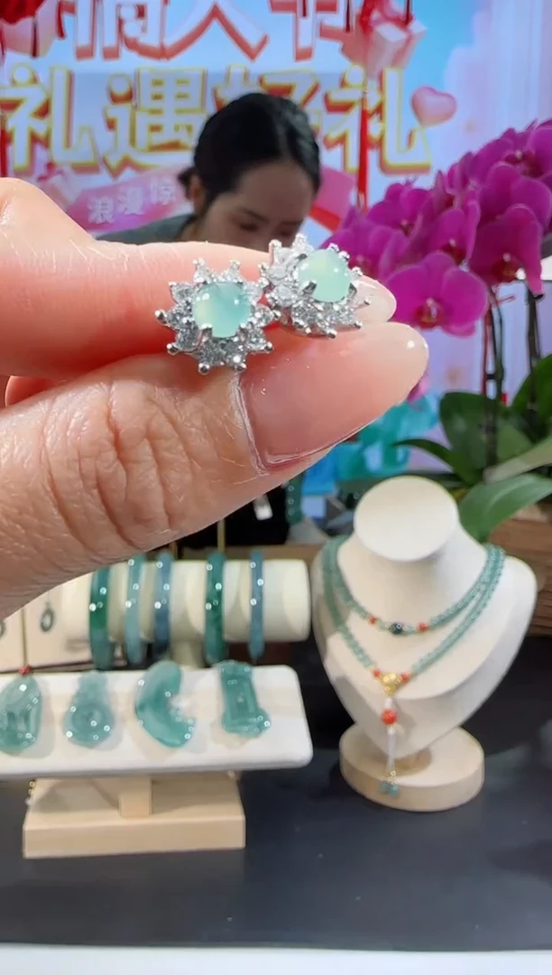 【闪购商品】翡翠耳饰合金耳饰多样性发一