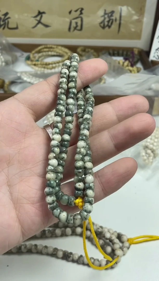 手串星月菩提原生态石玉料厚切蒜瓣嘟嘟肠6mm