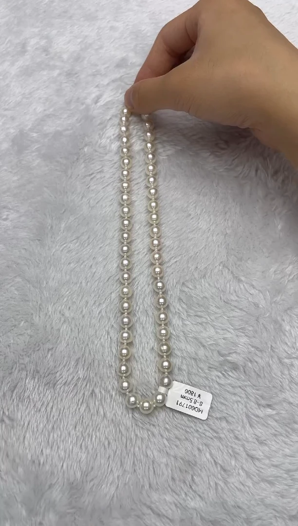 海水珍珠银S925镶嵌项链AK8-8.5mm（多样性发一）