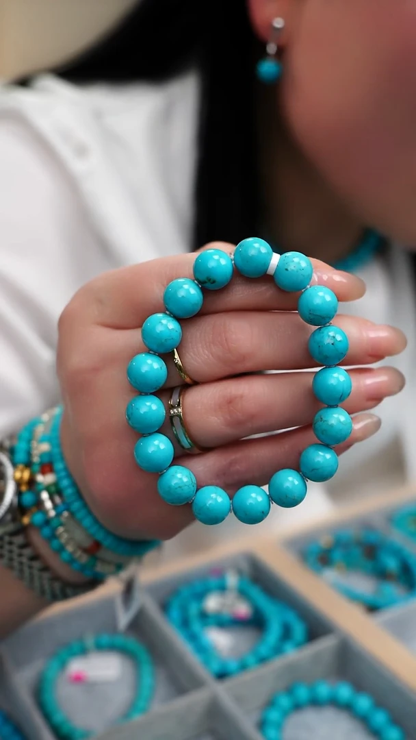 未镶嵌绿松石手链B0266