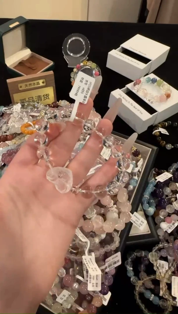 水晶手链银S925镶嵌白水晶x855