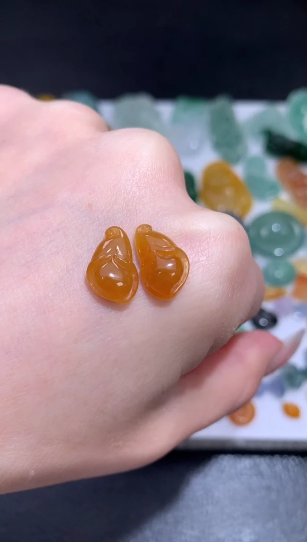 未镶嵌定制翡翠一对兰花