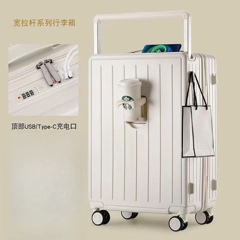 【宽拉杆三七开】防爆拉链多功能加厚行李箱学生拉杆箱大容量登机R