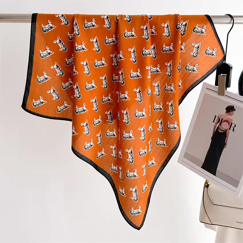 N488【橘光漫旅】65*65秋冬季保暖高级丝毛围巾