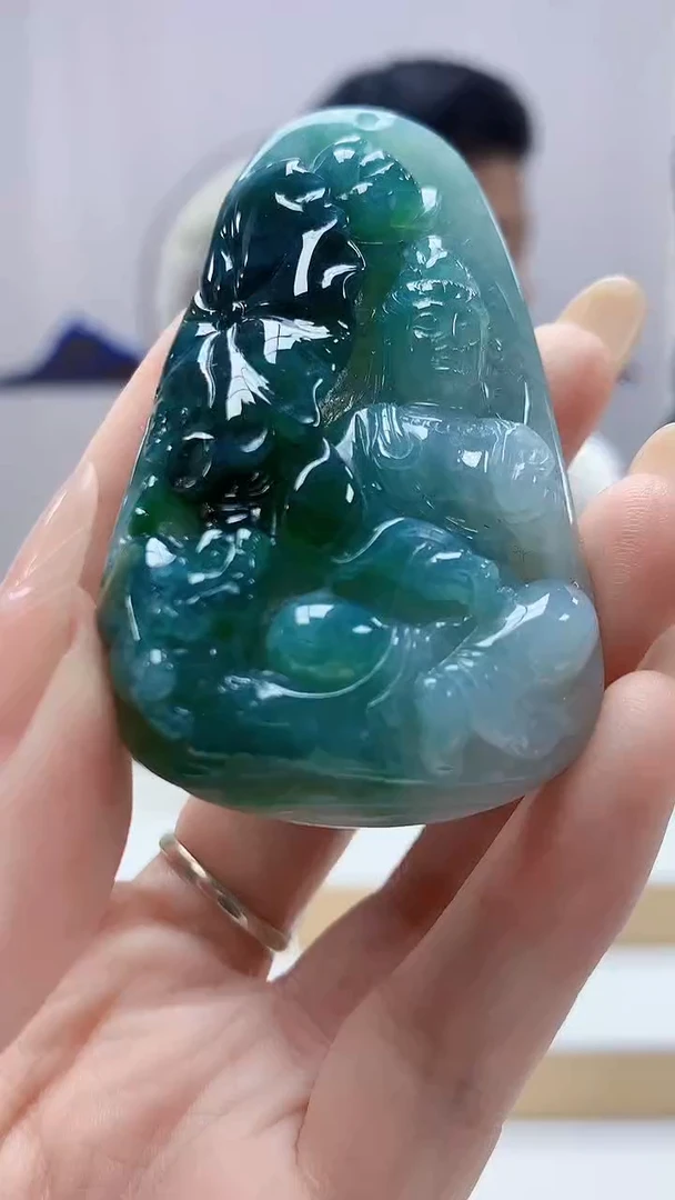 未镶嵌定制翡翠4917DD-毛货挂件124