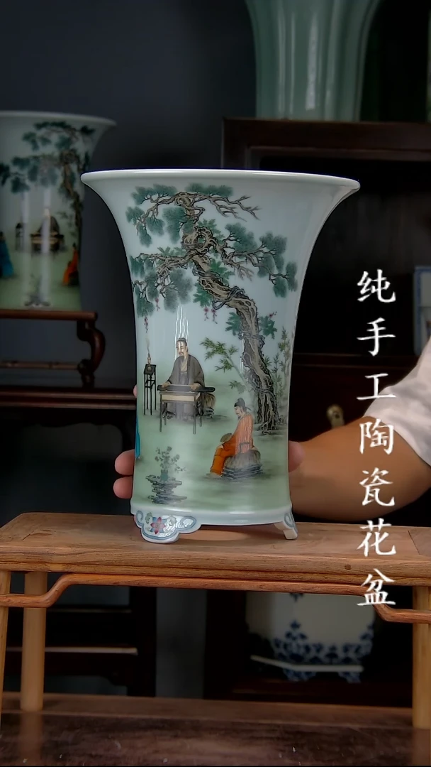 景德镇手工陶瓷花盆
