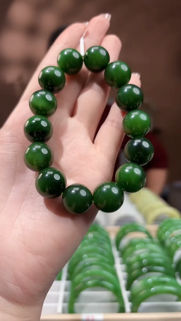 未镶嵌手串和田玉和田玉碧玉16m手串 多样性发一