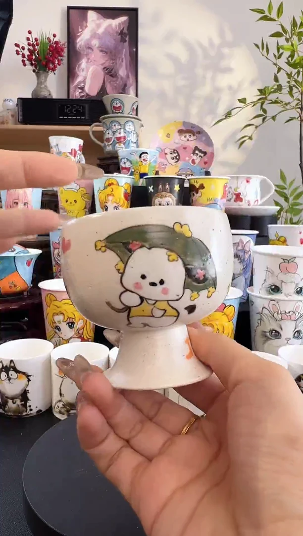 【闪购商品】摆件手工手绘陶瓷小杯杯