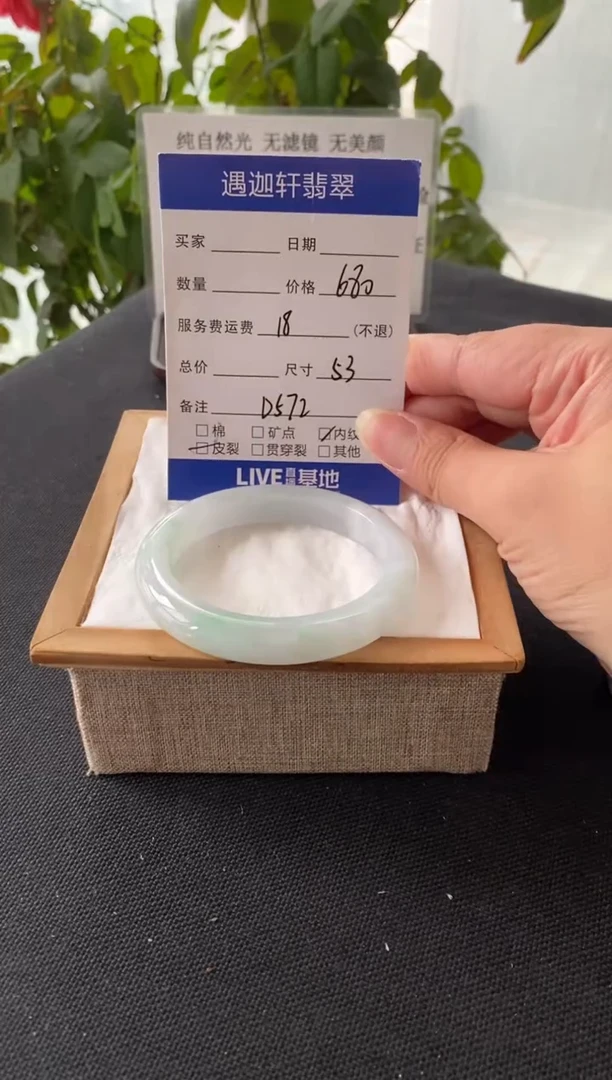 未镶嵌手镯翡翠53圈口 D572编码