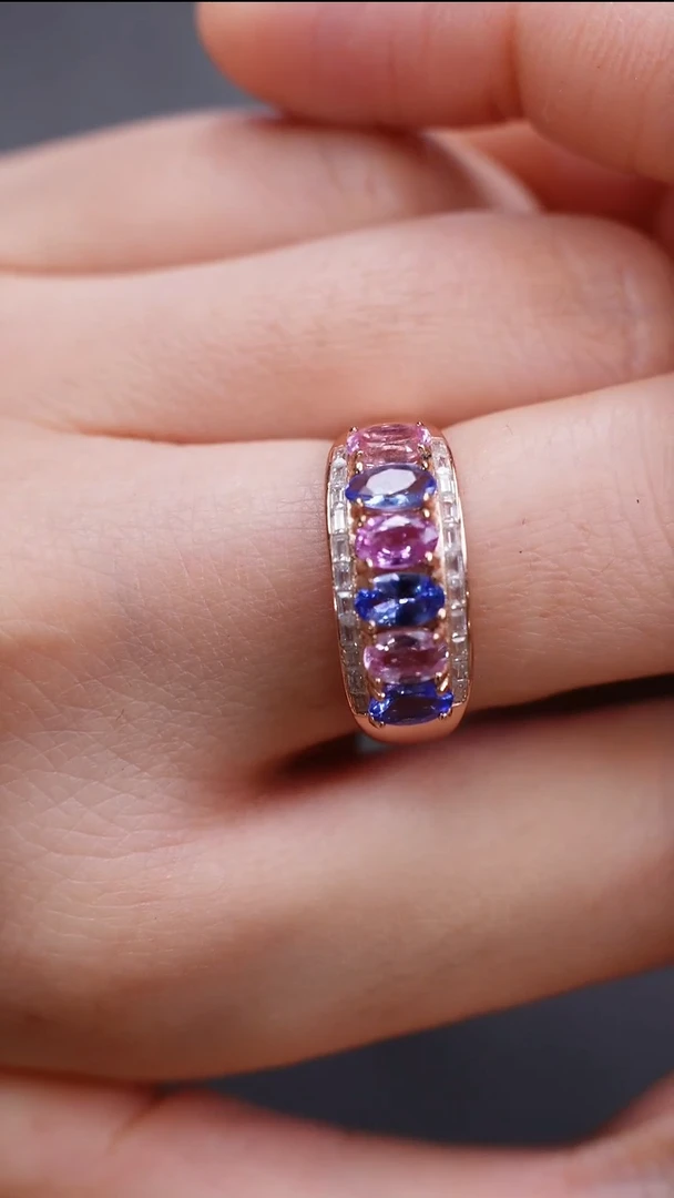 彩色蓝宝石手饰银S925镶嵌手饰