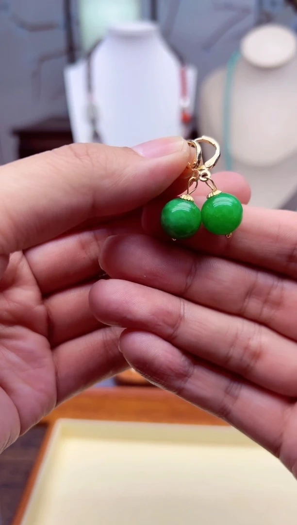 【闪购商品】翡翠耳饰14K金镶嵌E440