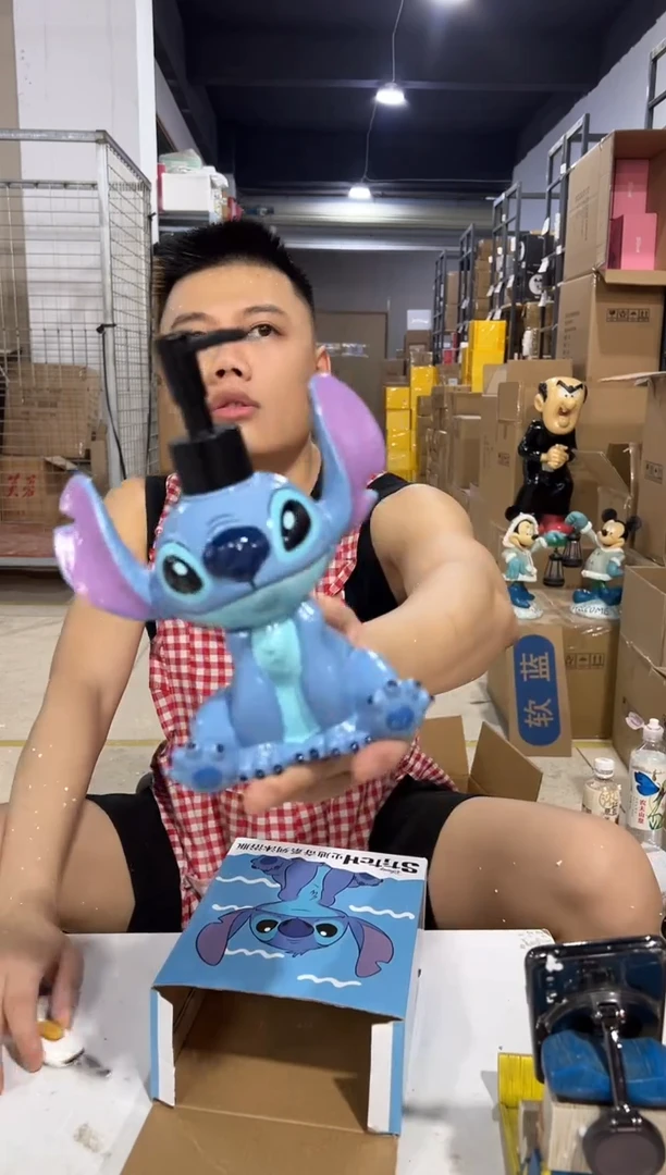 瓷片树脂新款原盒史迪仔按压瓶