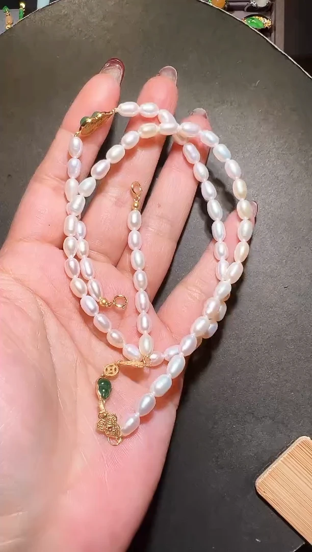 【闪购商品】淡水珍珠颈饰银S925镶嵌珍珠万能链