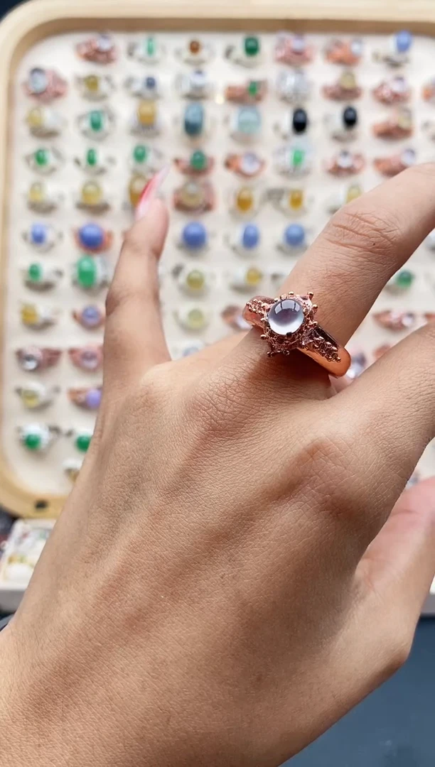 【闪购商品】翡翠戒指未镶嵌缅甸天然A货翡翠444  3+9