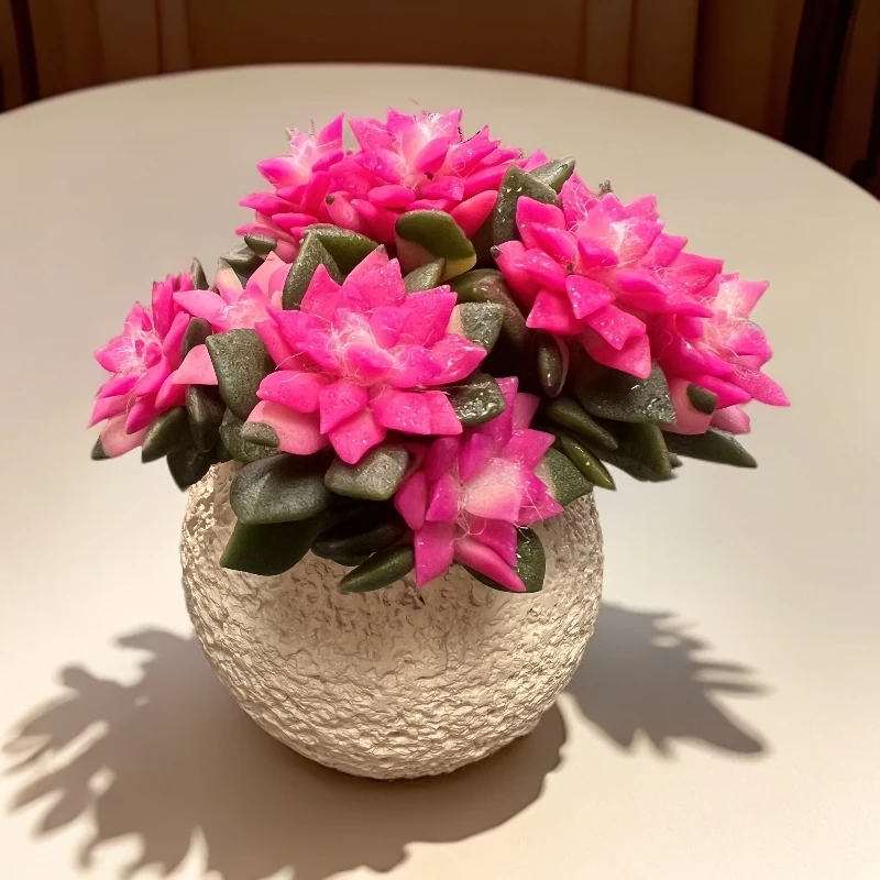 【①号】无土多肉--吹雪SP（1颗/含米黄色甜点盆）