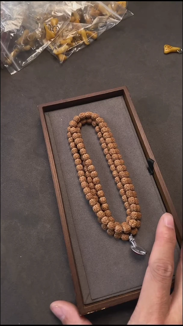 吊坠金刚菩提头货纯血一代盘龙纹小金刚菩提108长串（7.5mm)