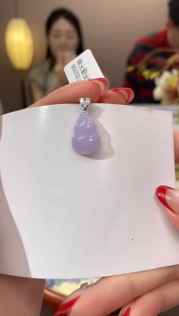 【闪购商品】翡翠颈饰18K金镶嵌天然缅甸a货翡翠