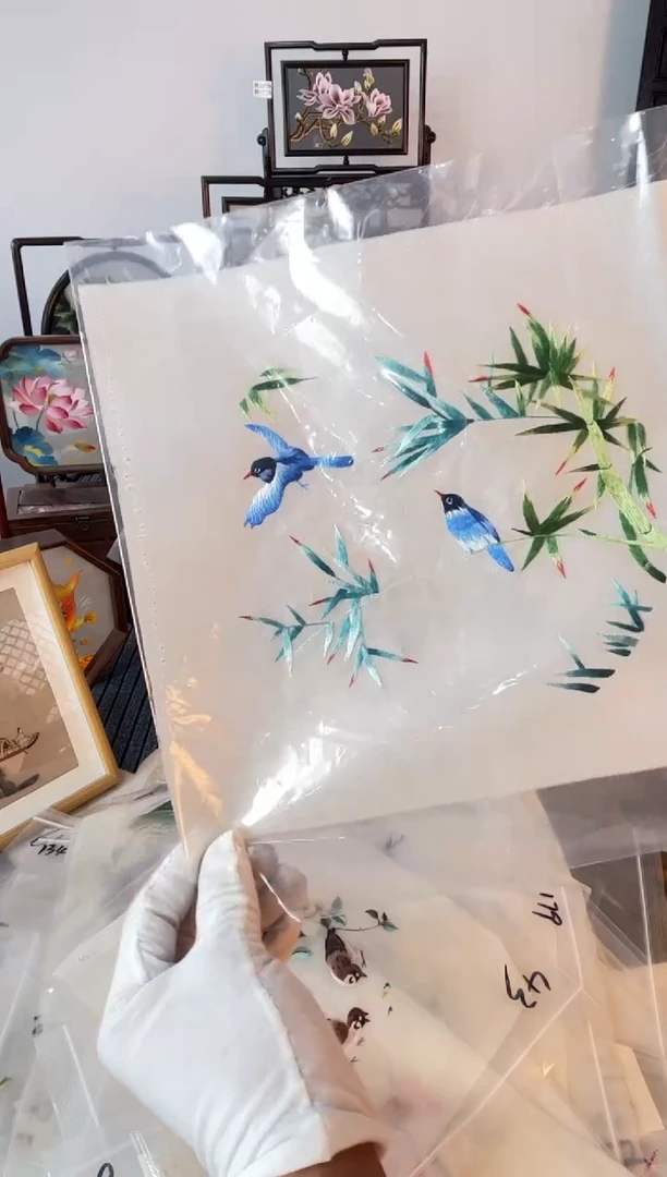 织绣纯手工苏绣双面绣绣布61